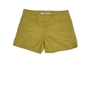 Level 99 Shorts Womens Size 28 Mustard Yellow Linen Casual Front Pockets Summer
